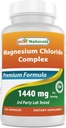 Najlepsi naturalni Chlorek magnezu (Cloruro De Magnesio) Kompleks 1440 mg na jedną porcję - 120 kapsułek