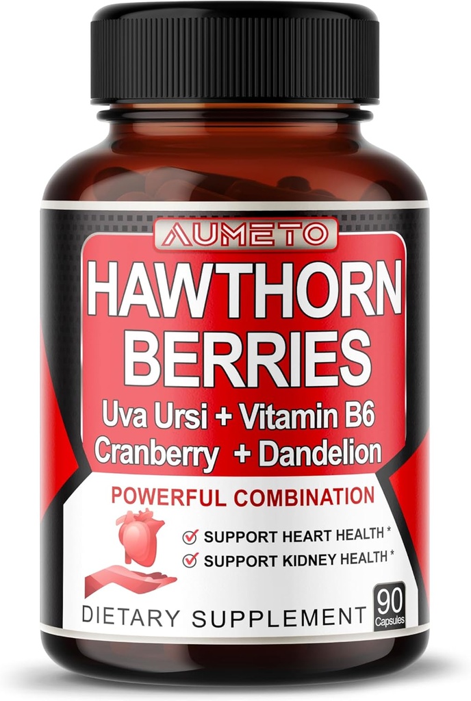 7 w 1 Ultra Hawthorn Berry z Uva Ursi Dandelion Cranberry Jabłko Cydr - Serce, Kinney Health Support