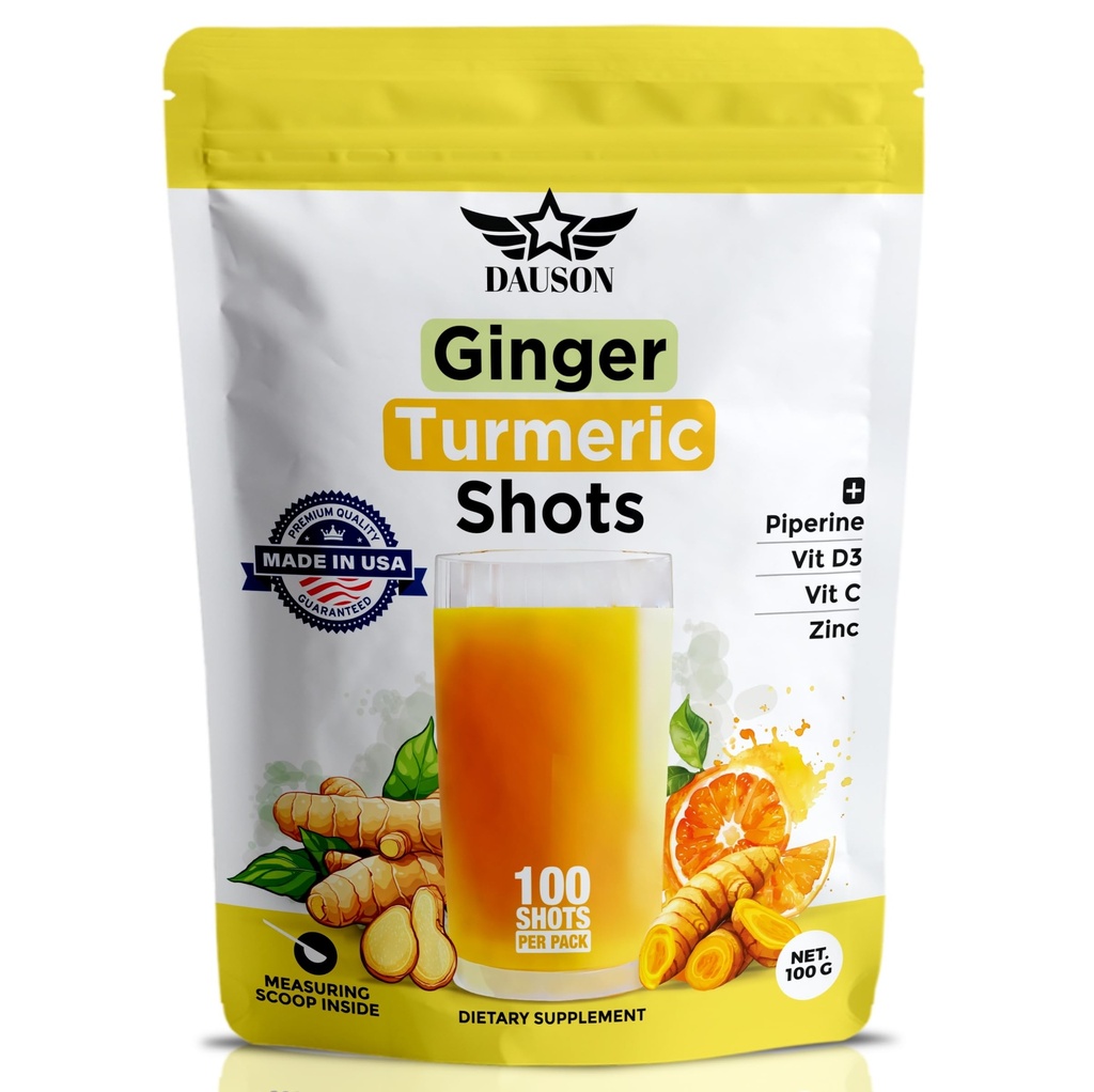 Ginger Turmeric Supplements with Piperine, Witamina C, Witamina D3 i Cynk 124; Turmeric Ginger Shots for Joint, Serce, Mózg, Gut & Zdrowie skóry 124; 100 Służenia 124; Ayurvedic Ginger 124; Proszek