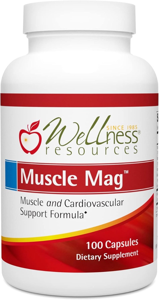 Muscle Mag - wysokochłonna formuła magnezu do uzdrawiania mięśni - z magnezem jabłczan i glicynian (100 kapsułek)