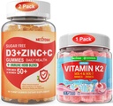 Paleta: Witamina C + D3 + Gumiaki cynku dla dorosłych 50 + & Gumiaki witaminy K2