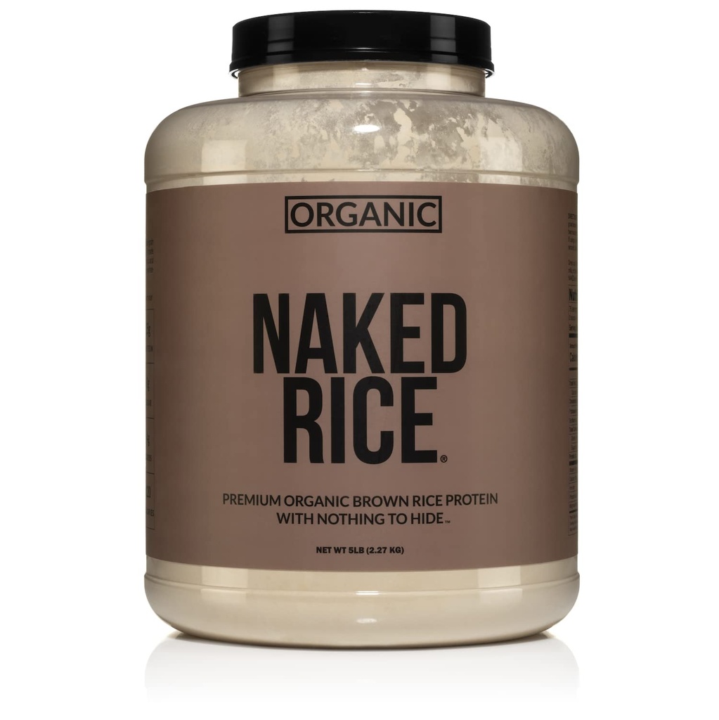 Nagi ryż - Organic Brown Rice Protein Powder - Białko wegańskie Proszek - 5Lb luzem, GMO Free, Gluten Free & Soy Free. Białko oparte na plantacji, Brak sztucznych składników - 76 Służenie