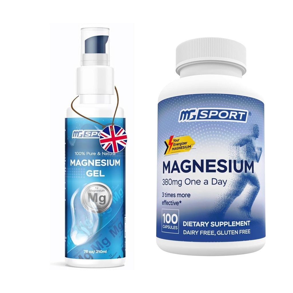 Wysoka Absorpcja Suplement magnezu (100 Count) i żel do skurczów nóg i mięśni żrących