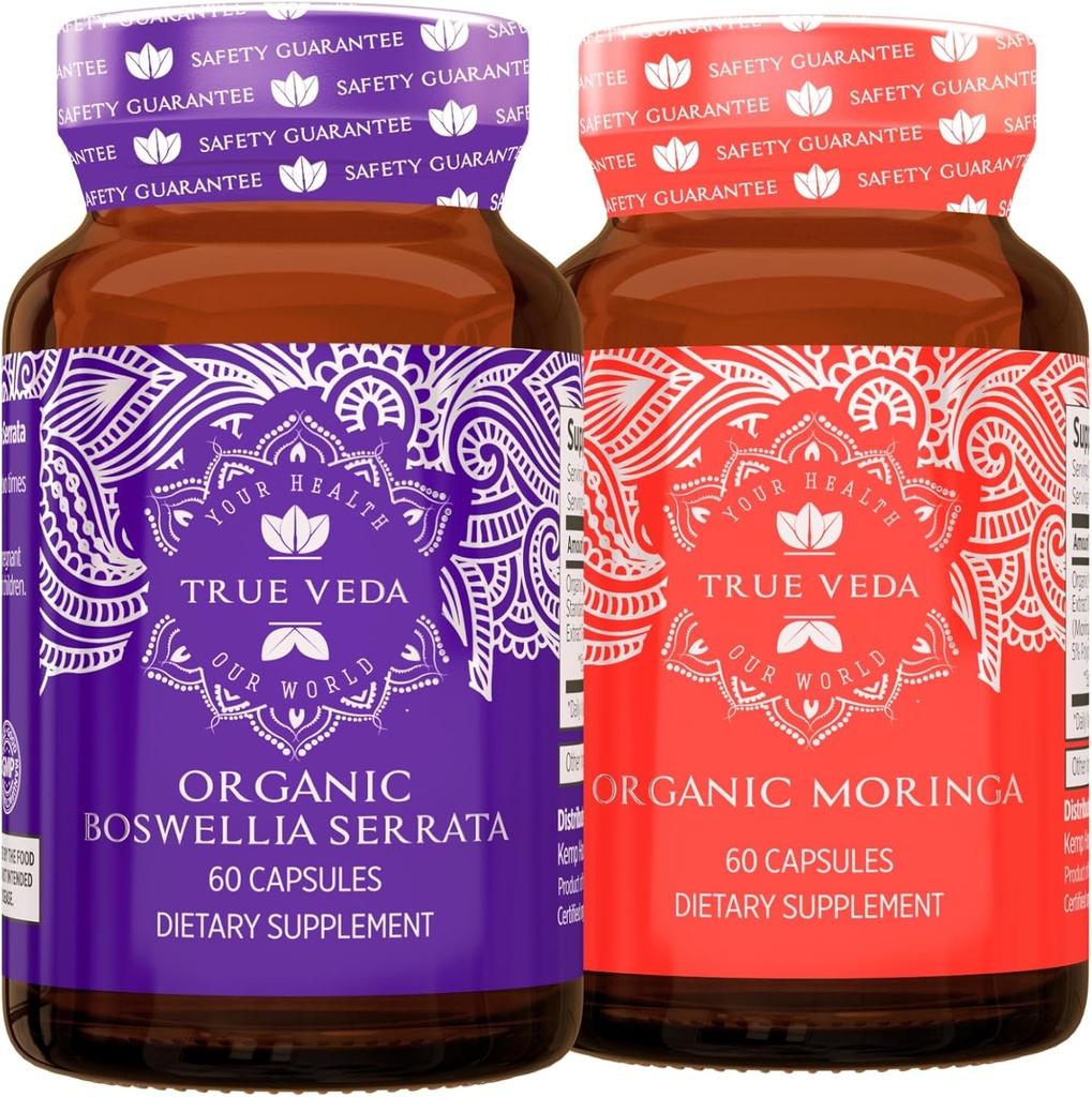 True Veda Boost Bundle USDA Organic Netherlands 124; Multi- Award- Winning Netherlands 124; Boswellia Serrata Netherlands 124; Moringa Capsules