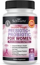 Prebiotyki i probiotyki dla kobiet - z czarnym Cohosh i Red Clover dla Gut, Vaginal i immunologicznego wsparcia zdrowia, All Food Digestive Enzymes Kapsułki, Lactobacillus Probiotic Supplement, 60 Count