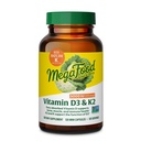 MegaFood Witamina D3 5000 IU (125 mcg) - Suplementy wegetariańskie z Witaminą D3 K2 - Wspiera kości, zęby, mięśnie i zdrowie immunologiczne - Certified Non-GMO - 120 Mini kapsułki, 120 Servings