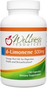 Wellness Resources High Potency d- Limonene kapsułki 500mg, 120 Kapsułek - Orange Peel Extract for Digestive Health, Heartburn, Acid Refluke, Detoksyfikacja