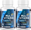 Mężczyźni Multivitamin 50 Plus - Daily Multivitamin dla mężczyzn z fermentowanych ekstraktów ziołowych & 43 Składniki odżywcze - Mens Witaminy Wspomaga Pamięć i Mózg, Energia, Bone Health (2 Pack)