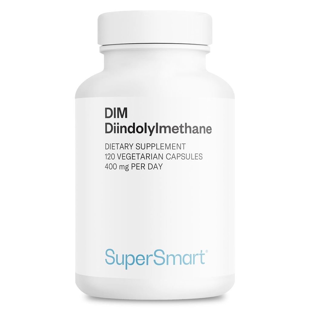Supersmart - Suplement DIM 400mg dziennie (Diindolilometan) - Naturalny bilans dla mężczyzn i kobiet 124; Non-GMO & Gluten Free - 120 Kapsułki wegetariańskie