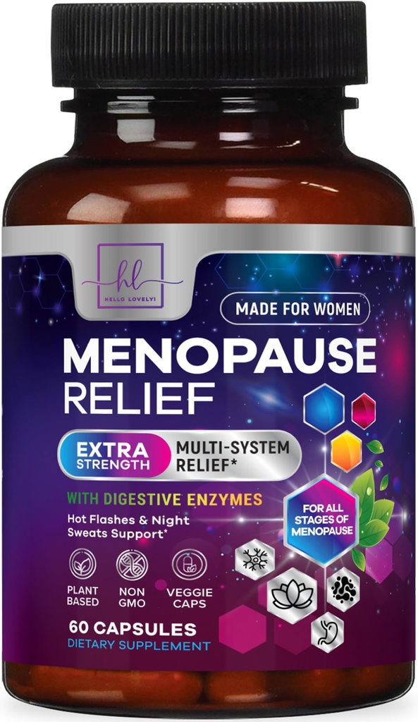 Menopauza Suplementy dla kobiet z Dong Quai, Chaste Berry, Black Cohosh, 8 Miliard CFU Probiotyki - Gorące pocenie noc Flash & Menopauza Relief Probiotic dla Vaginal, Digestive Health - 60 Kapsułki