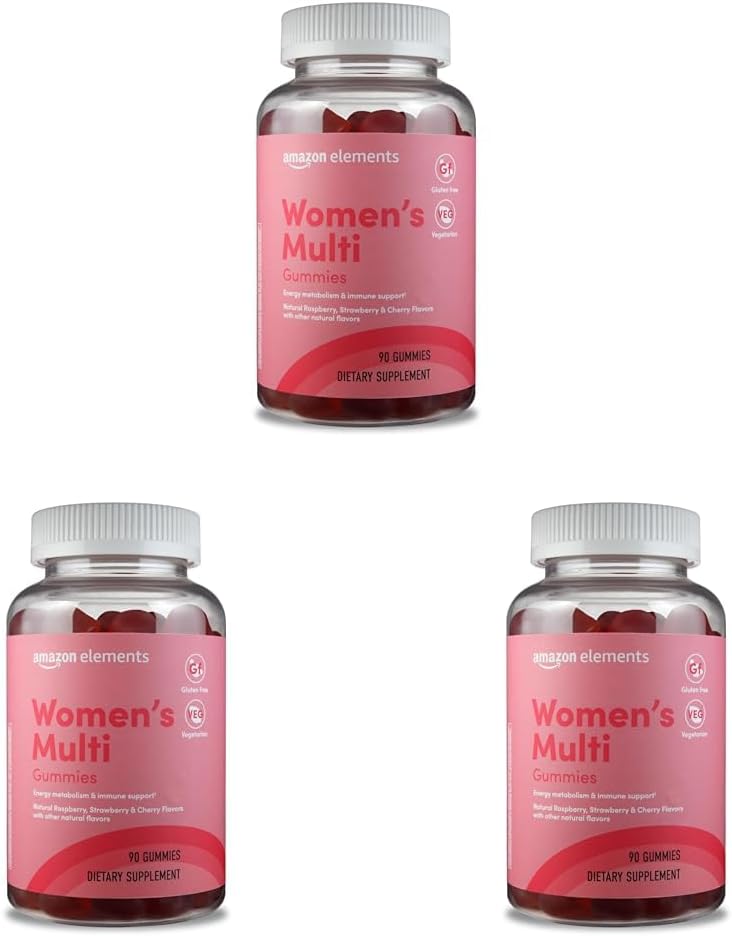 Elementy - Dorosłe kobiety 's Organic Multivitamin, 90 Gummies (30 Servings), Wegetarianin, Gluten Free (wcześniej Revly) (Pack of 3)