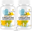 8- in-1 Monowodny kreatryny z BCAA & HMB, 5000 mg dla mężczyzn i kobiet, Przeżuwania dla mięśni, Odzysk, Wytrzymałość i Siła, Wysoka Absorpcja, Lemon Flavor, Bez cukru, 180 Tabletki