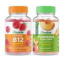 Żywa witamina B12 + kurkumina turmerowa, żelki Bundle - Great Desting, Suplement witaminy, Gluten wolny, GMO wolny, Chewable