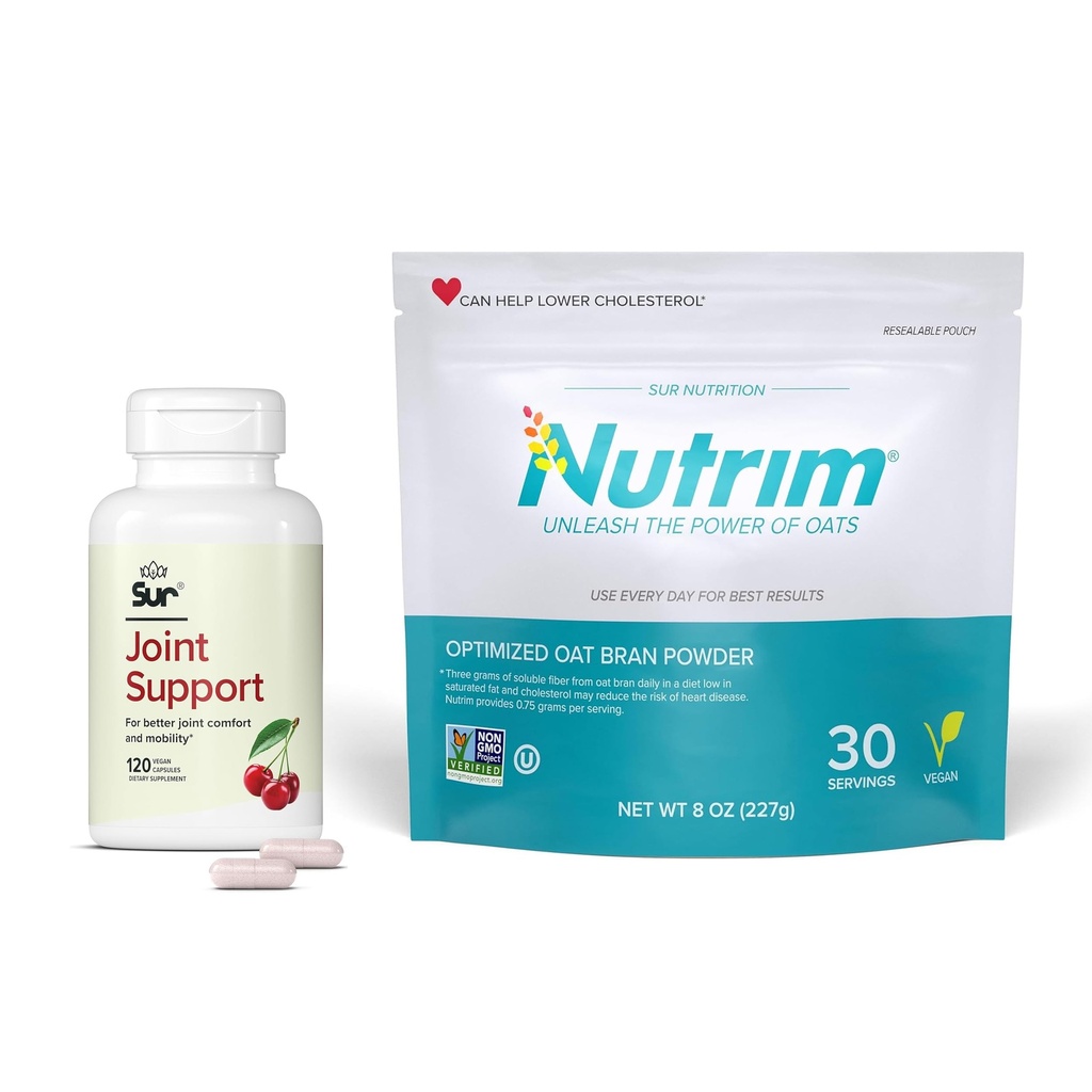 Sur Otręby Owies Owies Owies z 750mg Beta Glucan per serving Joint Support FruiteX- B Tart Cherry Capsules Bundle
