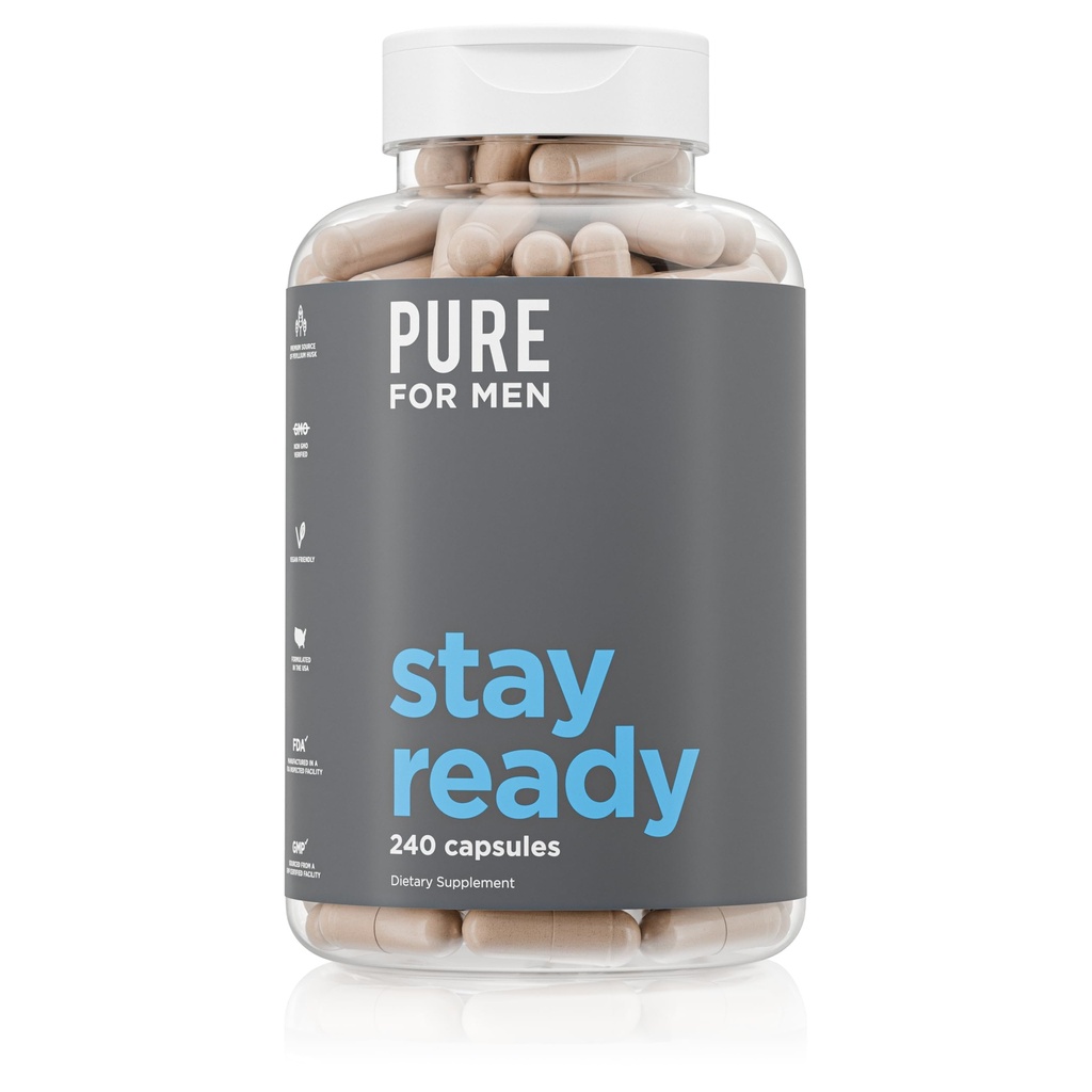 Czystość dla mężczyzn Oryginalny Czystość Stay Ready Fiber Supplement Amend124; Pomaga Promować Digestive Regularność 124; Pyllium Husk, Aloe Vera, Nasiona Chia, Nasiona roślin lnianych 124; Proprietary Formuła Ingel124; 240 Kapsułki Vegan