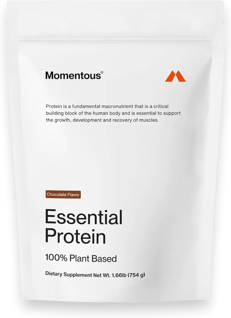 Momentous Esential Vegan Protein Powder - 20 g Białko na bazie roślin - NSF Certified, Glutent-Free, Non-GMO, 20 Służenia dla Esential codziennego użytku, Czekolada