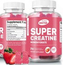 Super Gummie jednowodzian kreatury dla mężczyzn i kobiet, Sugar- Free, 30 Służenia, 5g Kreatyny na serwowanie, Wegan, Gluten- Free, Bodybuilding Recovery Suplement do zwiększenia rozmiaru i siły mięśni