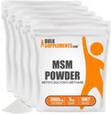 BulkSupplements.com Proszek MSM - Methylsulfonylmetan, Suplement MSM - MSM Pure Powder, MSM 3000mg - dla Joint Health, Bez glutenu, 3000mg na serwowanie, 5kg (11 funtów) (Opakowanie 5)