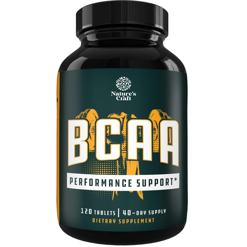 Branch Chain Amino Acids Supplement - Vegan BCAA Tablets Post Workout Odzysk mięśni i wsparcie wzrostu mięśni - Branched Chain Amino Acids Supplement for Men and Womens Workout Recovery 120 Count