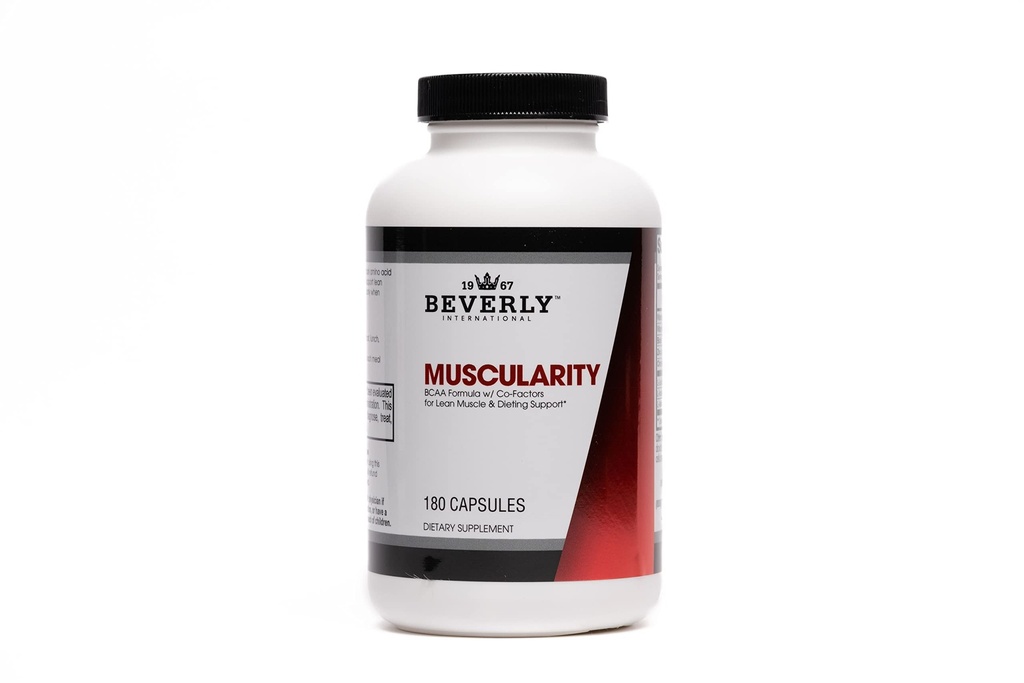 Beverly International Muscularity Specialty BCAA Formula, 180 kapsułki. Rozgałęzione aminokwasy łańcuchowe + pikolinian chromu, B6- B12. Poprawia metabolizm energii - Odzysk mięśni - Gwardia mięśniowa.