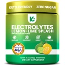 Keppi Electrolytes Powder – Lemon Lime Flavor 50 Servings – No Sugar Hydration Supplement with Potassium, Magnesium, Sodium – Keto, Vegan, Fasting-Friendly, Zero Calorie Electrolyte Drink