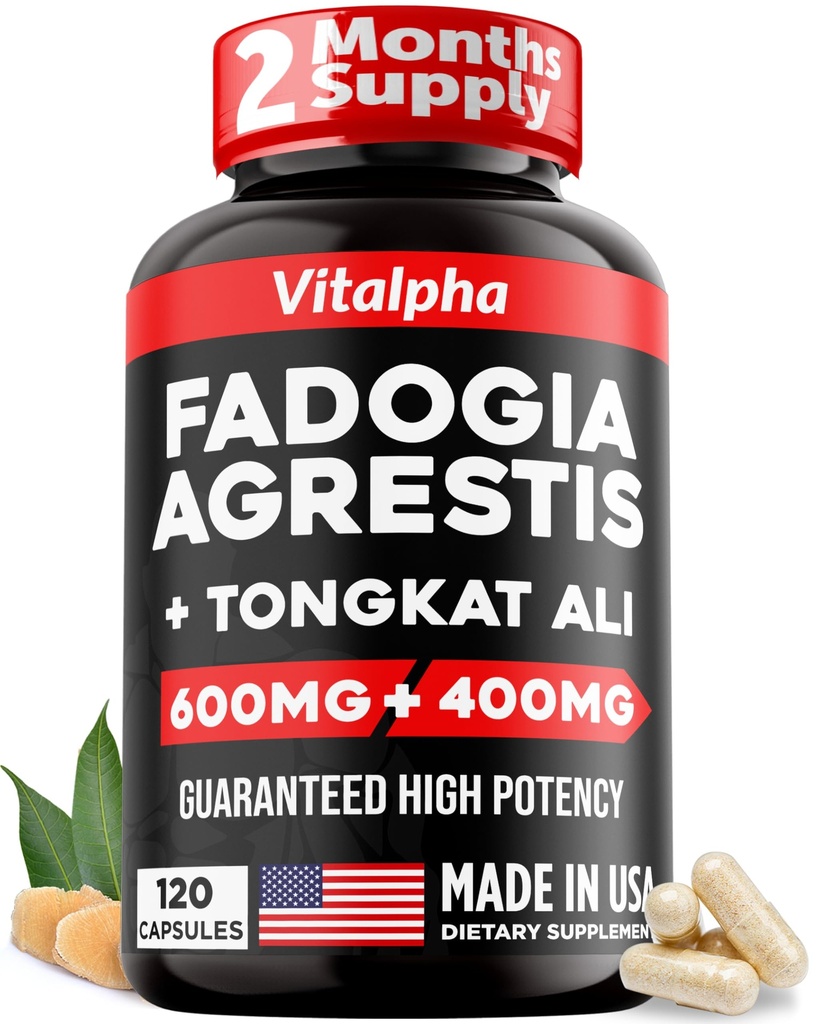 Ultra koncentrat 86,000mg Fadogia Agrestis Tongkat Ali Blend - 200: 1 Tongkat Ali + 10: 1 Fadogia Agrestis + Bioperine - Maksymalny Mieszanka Siła dla Athletic Performance & Muscle Mass - 120 V- Caps