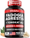 Ultra koncentrat 86,000mg Fadogia Agrestis Tongkat Ali Blend - 200: 1 Tongkat Ali + 10: 1 Fadogia Agrestis + Bioperine - Maksymalny Mieszanka Siła dla Athletic Performance & Muscle Mass - 120 V- Caps