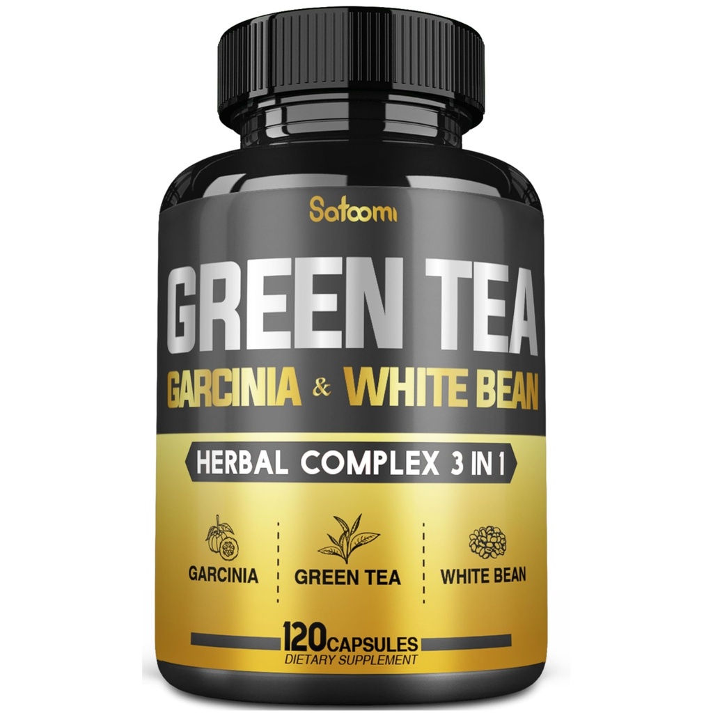 Green Tea Extract Piłka EGCG 16000Mg za serwowanie z 12000Mg zielonej herbaty, 2000Mg Garcinia Cambogia & 2000Mg Białe nerki Fasola - Wsparcie równowagi ciała, Serce i zdrowie immunologiczne - 120 Kapsułki 2 Miesiąc dostaw