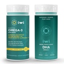 Iwi Omega-3 Essential & DHA Omega-3 Bundle, 30 Służenie, Vegan Plant- Algae Omega 3, Kryll & Fish Oil Alternative, No Fishy Aftersmast
