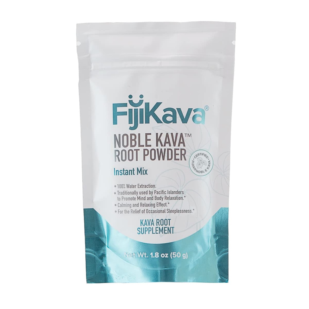 FijiKava Instant Kava Kava Proszek 50g - Premium Kava Proszek korzeniowy z wysoką zawartość kavalaktonu - Natural Relaxation Aid for Calmness, Stress Relief, and Sleep Support - Easy- to- Mix