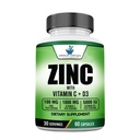 American Standard Supplements Cynk 100mg, Witamina C 1000mg i Witamina D3 5000 IU (125mcg) Per Serving - Gluten Free, Non-GMO, 60 Kapsułki, 30 Słupki