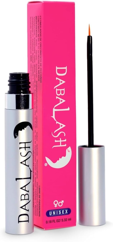 DABALASH Professional Eyelash & Eyebrow Growth Serum z Castor Oil - Promuje wygląd naturalnie dłuższe, Fuller, Grubsze i silniejsze Lash + Brow Hair - 0.18 oz