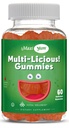 Maxi Health Multivitamin Gummies Witaminy dla dorosłych i dzieci - Guma wielowarstwowa wiśniowa - 60 Gumminek witaminowych dla kobiet i mężczyzn - Daily Multi Witamina Womens & Mens Multivitamins Gummies