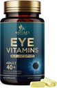 Suplement do oczu Witaminy - Zaawansowana Witamina do pielęgnacji oczu z Luteiną, Cynk, Witaminy C, E, Zeaksantyna i Minerały - Vision Multivitamine for Placular Health & Suchy Oczy, Wegan, Butelkowane w USA - 60 Kapsułki