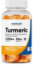 Nutricost Turmeric Gummies 2,000mg Tumeric per Serving (120 Gummies) - 60 Służb