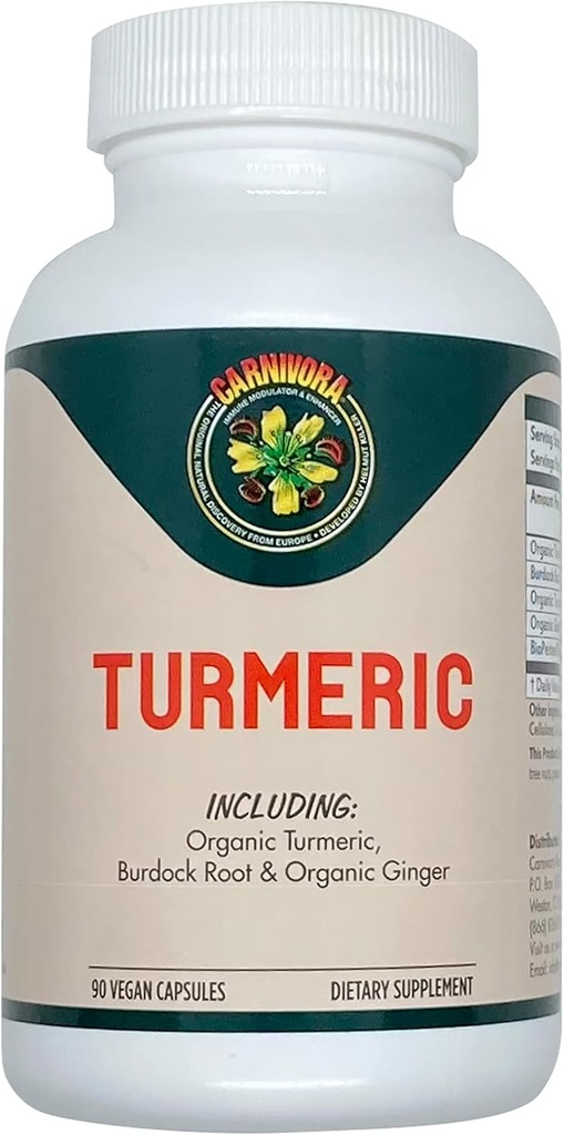 Carnivora Turmeric - Wsparcie dla połączeń i zdrowia trawiennego (90 Kapsułki wegańskie)