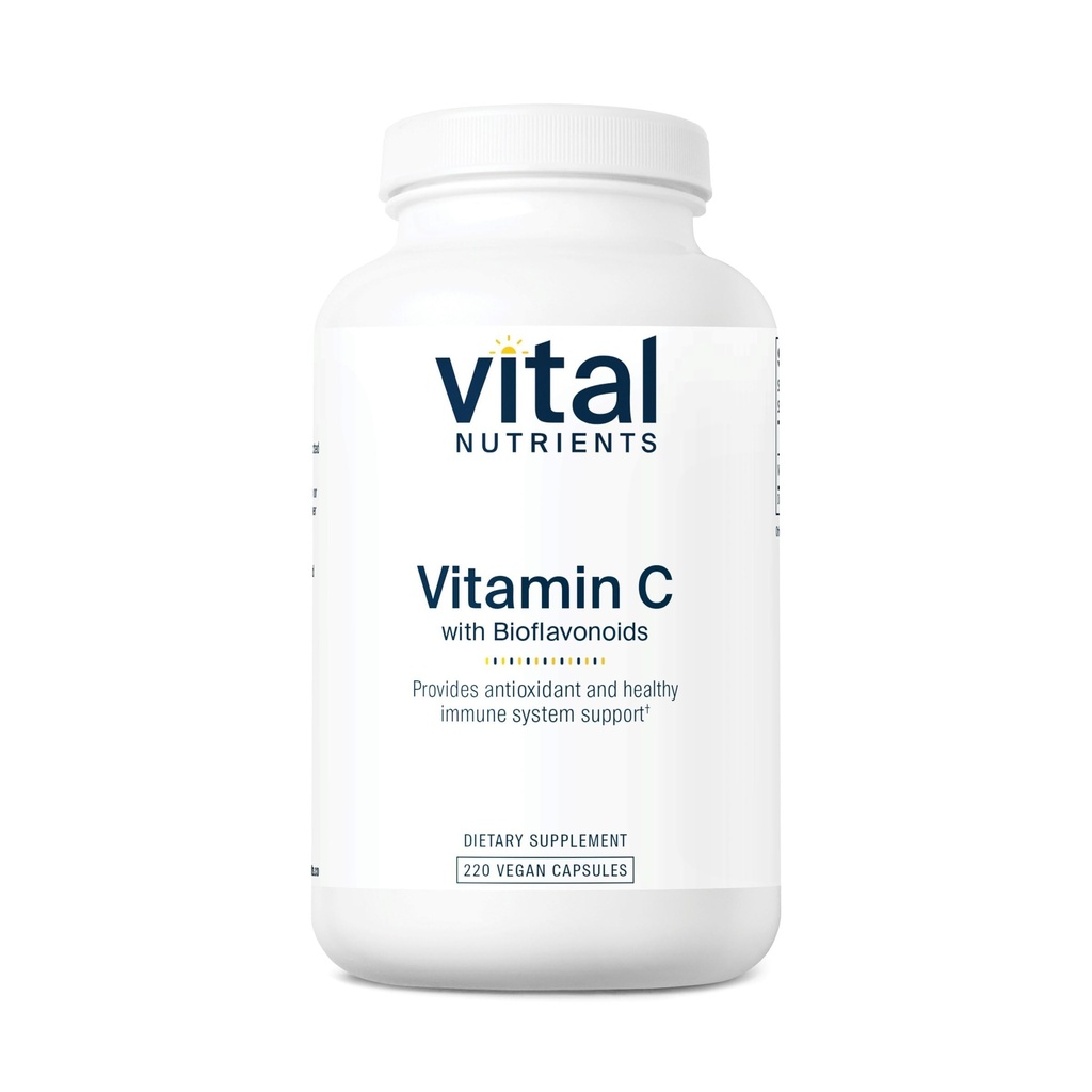 Vital Nutrigents Witamina C z Bioflavonoids 124; Vegan Supplement for Immune Support * Neuro124; 1000mg Witamina C i 500mg Citrus Bioflavonoide 124; Gluten, Dairy and Soy Free 124; Non-GMO España 124; 220 Kapsułki