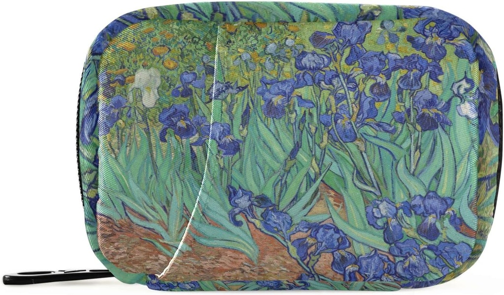 Naanle Irises Van Gogh 7 dzień pióro torba Travel Pill Organizator z Zipper Portable Weekly Case Compact Rozmiar dla posiadacza suplementu witaminy