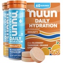 Nuun Immunitet Electrolyte Tablets z witaminą D, C, E, & A, Ginger, Elderberry, Magnezu i 4 Inne niezbędne elektrolity, Wegan, Blueberry Tangerine & Orange Citrus, 4 Pack (40 Służenie ogółem)