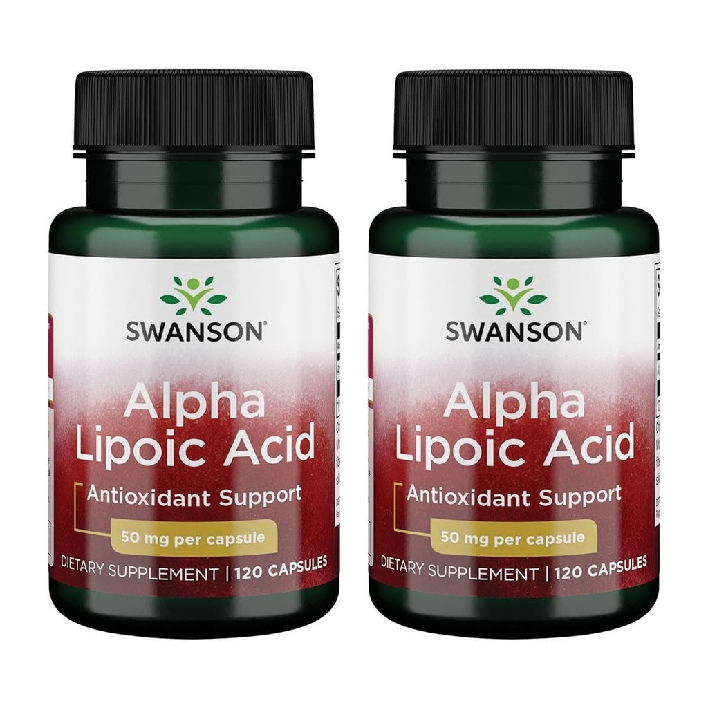 Swanson Alpha Lipoic Acid 50 Miligramy 120 Kapsułki (2 opakowania)