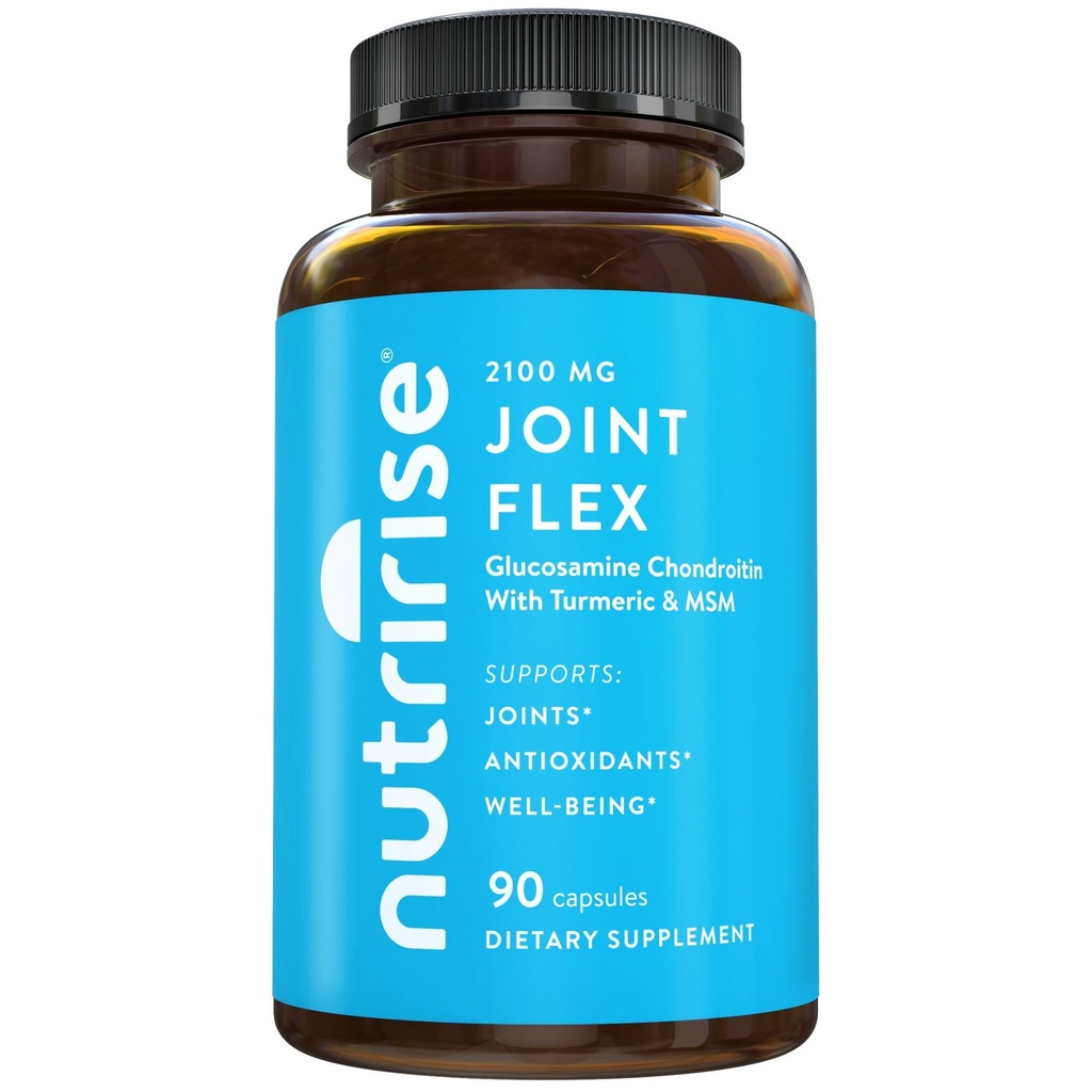 Nutribute Rise Glukozamina Chondroitin Quercetin & MSM z kurkuminą turmerową 2100mg Triple Force Joint Supplement Supplement for Wolny od glutenu dla Kobiet i Mężczyzn z Boswellią i Bromelainą