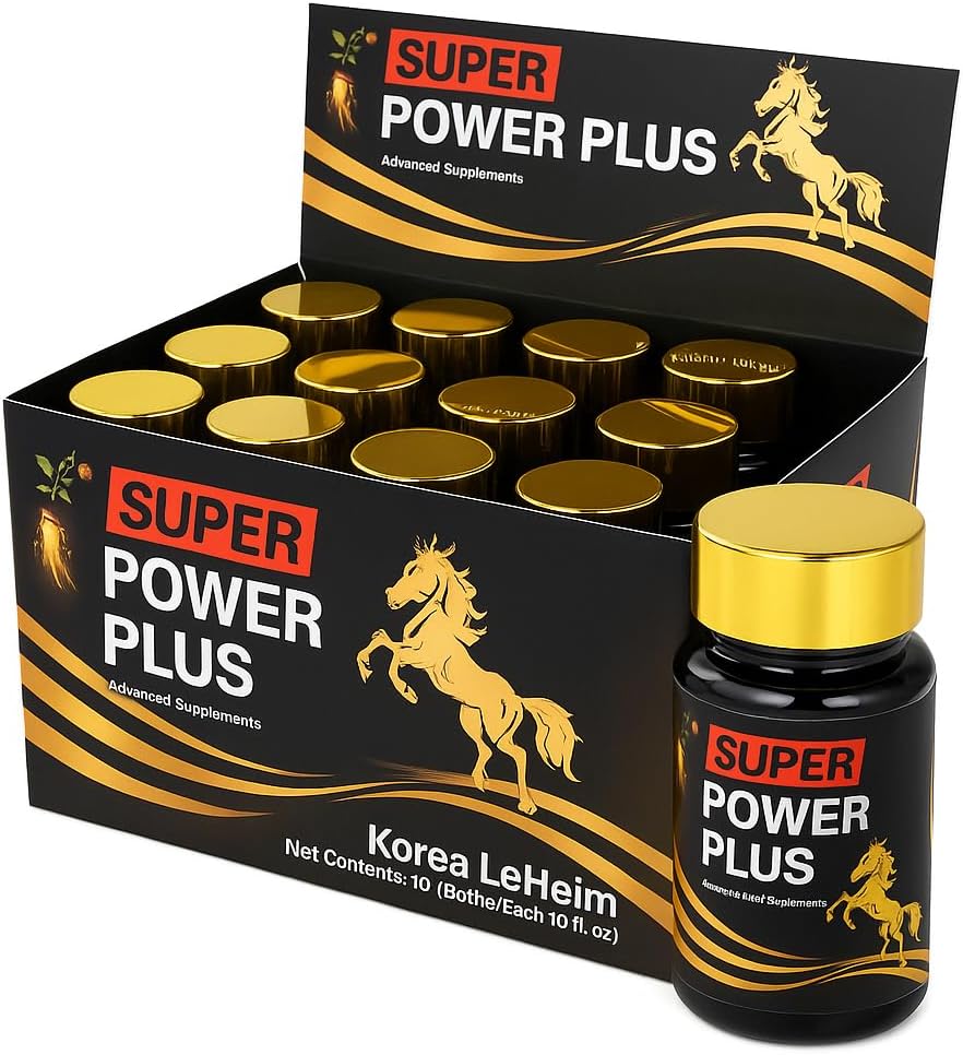 Elestoria Power Plus Super - 10 Butelki Super Power- Plus Botaniczny Mieszanka Liquid Supplement (1 FL OZ) Koreański Ginseng Extract Ginseng Supplement Natural Men Tonic Ginseng Koreański czerwony Ginseng Drops
