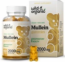 Wild & Organic Mullein Gummies for Lungs 2000mg - Lung Detox and Cleanse - Vegan Mullein Leaf Gummies for Immotive Support - 60 Non-GMO Herbal Extract Chews