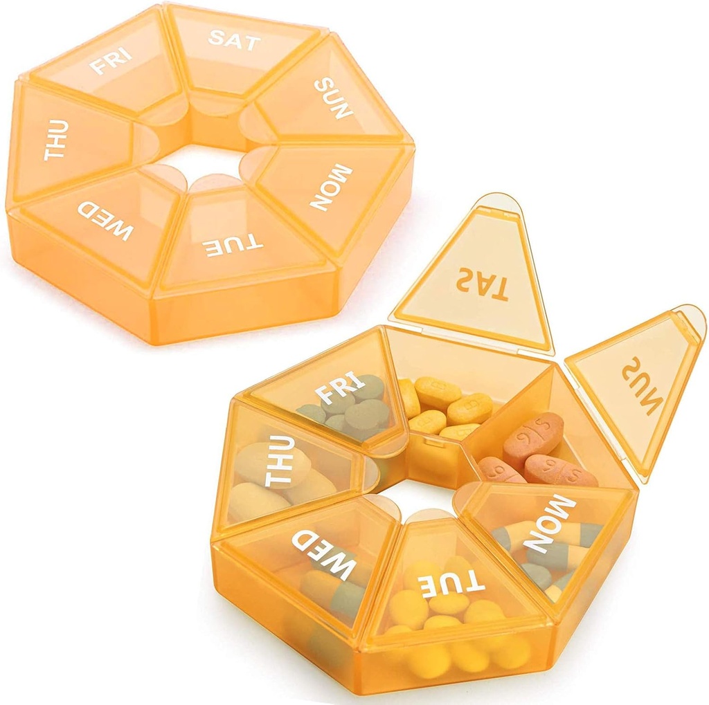 2PCS Cotygodniowy Pill Organizator Duży 7-dniowy Pill Box Organizator Codzienne leczenie Case for Witamina Fish Oil Pills Suplementy Artretyzm Przyjazny