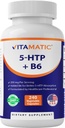 Vitamatic 5- HTP 200mg z B6 5mg Per Serving - 240 Kapsułki wegetariańskie (5- Hydroxytryptofan) - (Griffonia Simplicifolia Seed Extract)