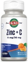 KAL Cynk Plus C, Natychmiastowe rozpuszczanie witaminy C i cynku, Funkcja komórkowa i wsparcie immunologiczne, Optymalne wchłanianie, Naturalny aromat tangeriny, 60- Day Money- Back Gwarancja, 90 Służenia, 90 Micro Tablets