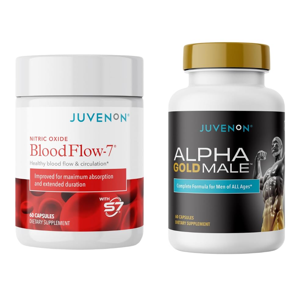 Juvenon BloodFlower - 7 Suplement tlenku azotu z nitrosiginą + Alpha Gold Mężczyzna