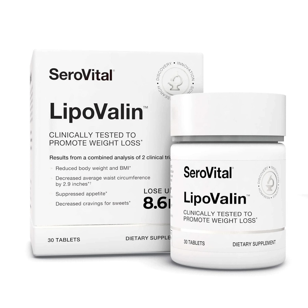 Serovital LipoValin Klinicznie zwalidowana Weight Loss Pills dla kobiet - Dietetyczny pigułka, Appetite Supressant, Stimulant- Free Weight Supplement - 30 tabletek