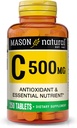 MASON naturalna witamina C 500 mg - wspomaga zdrowy system immunologiczny, przeciwutleniacz i odżywczy, 250 tabletek