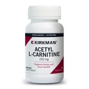 Kirkman - Acetyl L- Karnityna 250 mg - 90 Kapsułki - Podtrzymuje długotrwałą produkcję energii komórkowej - Hipoalergiczne